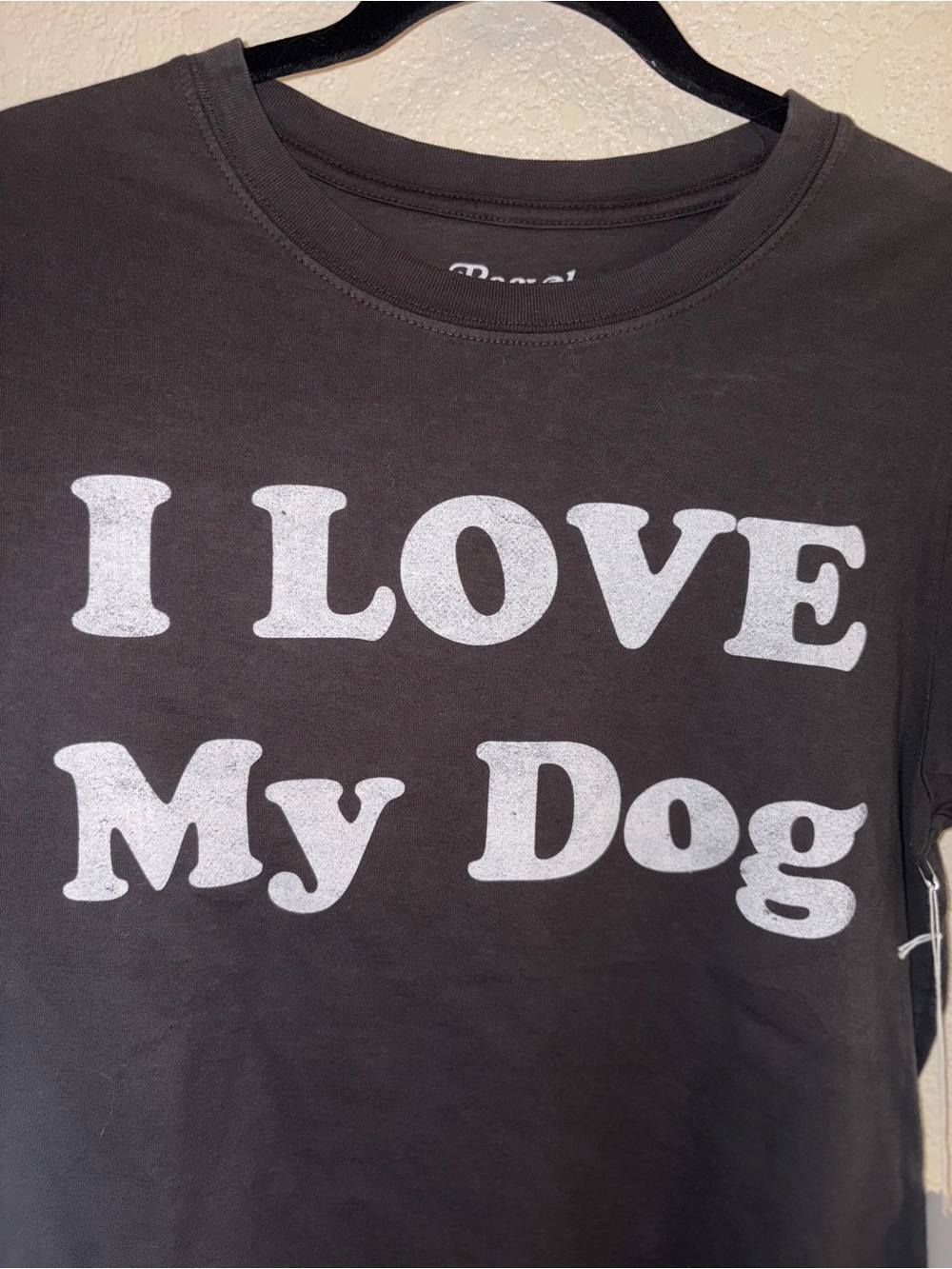 ❤️🐶NWT Recycled Karma "I LOVE MY Dog Graphic Tee" Dark Gray🩶w/ White🤍Font SMALL - Picture 5 of 9